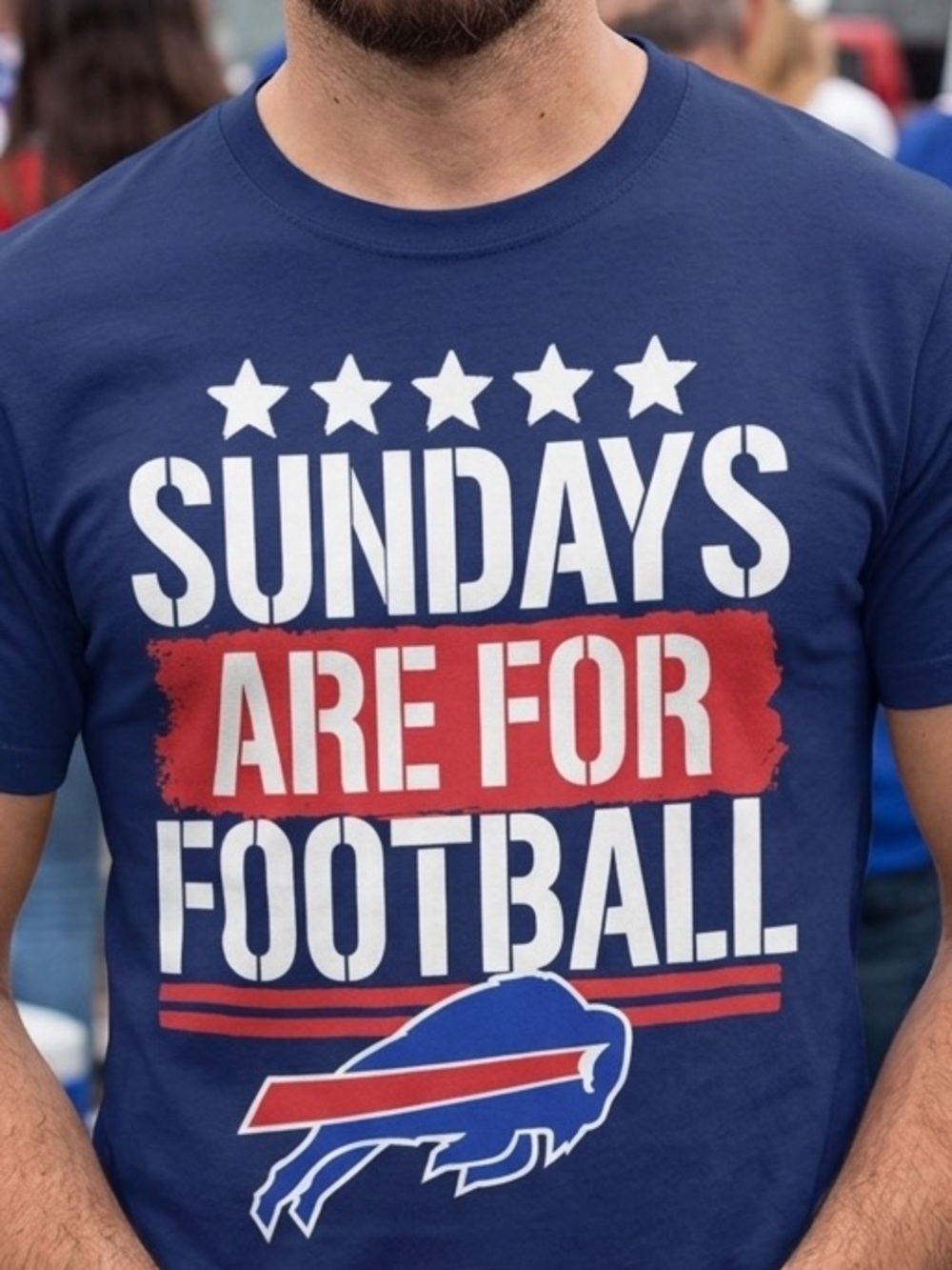 Buffalo Bills Team Apparel Navy Graphic Tee Size Large
